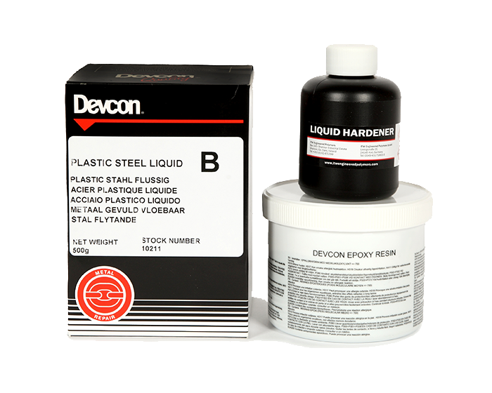 Devcon Plastic Steel Liquid (B), 25 lb, Dark Grey, 1/EA