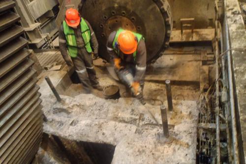 Rehabilitación de cimentaciones de molinos en mina