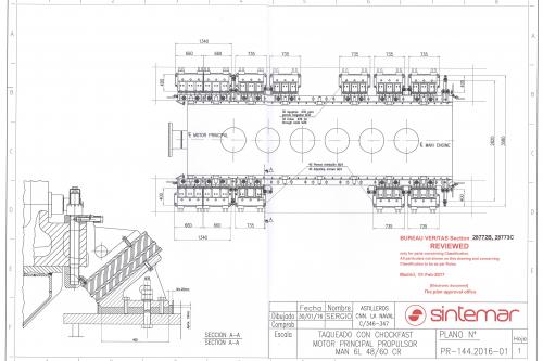 Diseño de plano de anclaje de motor principal