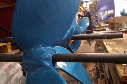 Damaged mixer blades repair by cold welding with DEVCON Titanium Putty and Ceramic Putty 